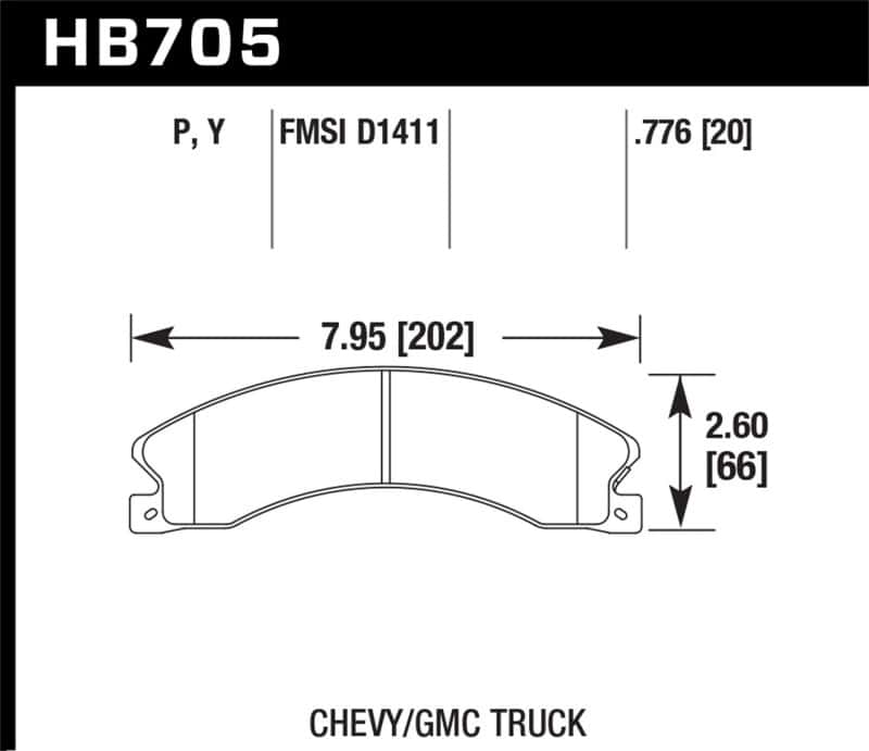 Hawk Performance — Hawk Chevy/GMC Express/Silverado/Savana/Sierra 15/25/35/4500 SuperDuty Rear LTS Brake Pads
Disc Brake Pad - view 3