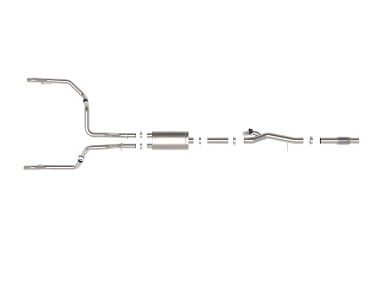 aFe — aFe Gemini XV 4in to Dual 3in 304 SS Cat-Back Exhaust w/ Cutout 19-21 GM Silverado/Sierra V8-6.2L
Cat-Back Exhaust - view 3