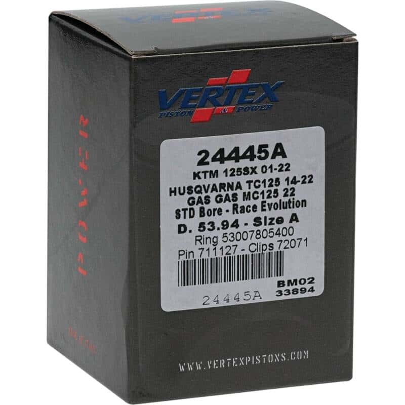 Vertex Pistons — Vertex Piston 01-24 KTM 125 SX 125cc Cast Race Evolution Piston Kit - view 5