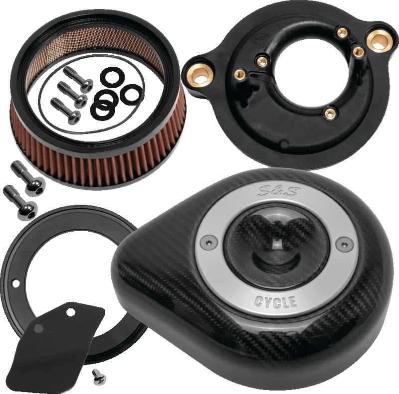 S&S Cycle — S&S Cycle 2017+ M8 Models Stealth Air Cleaner Kit w/ Carbon Fiber Cover - view 2