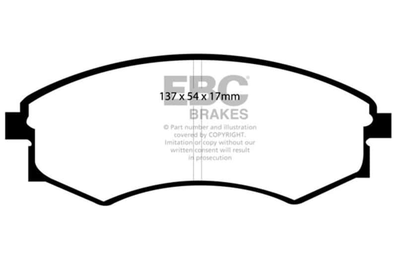 EBC — EBC 92-95 Hyundai Elantra 1.6 Ultimax2 Front Brake Pads
Disc Brake Pad - view 1
