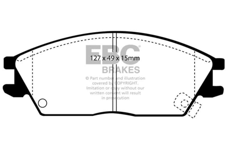 EBC — EBC 95-99 Hyundai Accent Ultimax2 Front Brake Pads
Disc Brake Pad - view 1