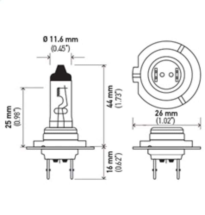 Hella — Hella High Wattage Bulb H7 12V 100W PX26d T4.6
H7 100W Halogen Bulb - view 12