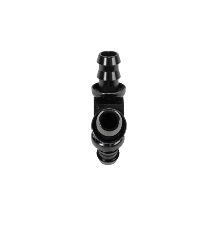 Fleece Performance — Fleece Performance 1/2in Black Anodized Aluminum Y Barbed Fitting (For -8 Pushlock Hose)
Hose Connector - view 4