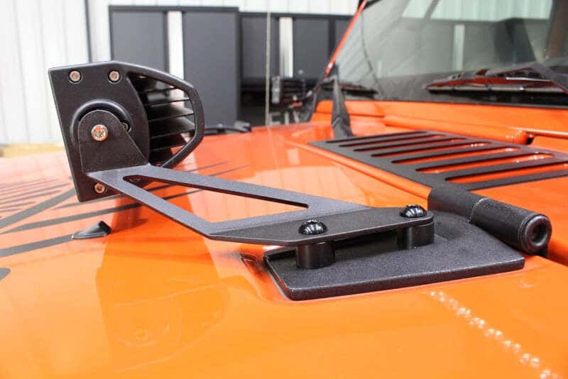 Fishbone Offroad — Fishbone Offroad 07-18 Jeep Wrangler JK Hood Light Mount Brackets - view 7