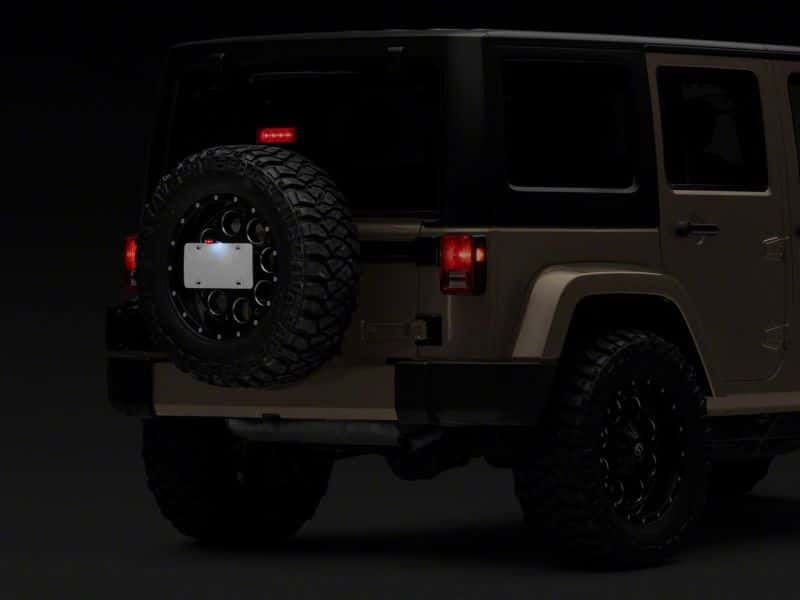 Raxiom — Raxiom 07-18 Jeep Wrangler JK Axial Series License Plate Bracket w/ LED Brake Light
Mount - view 12