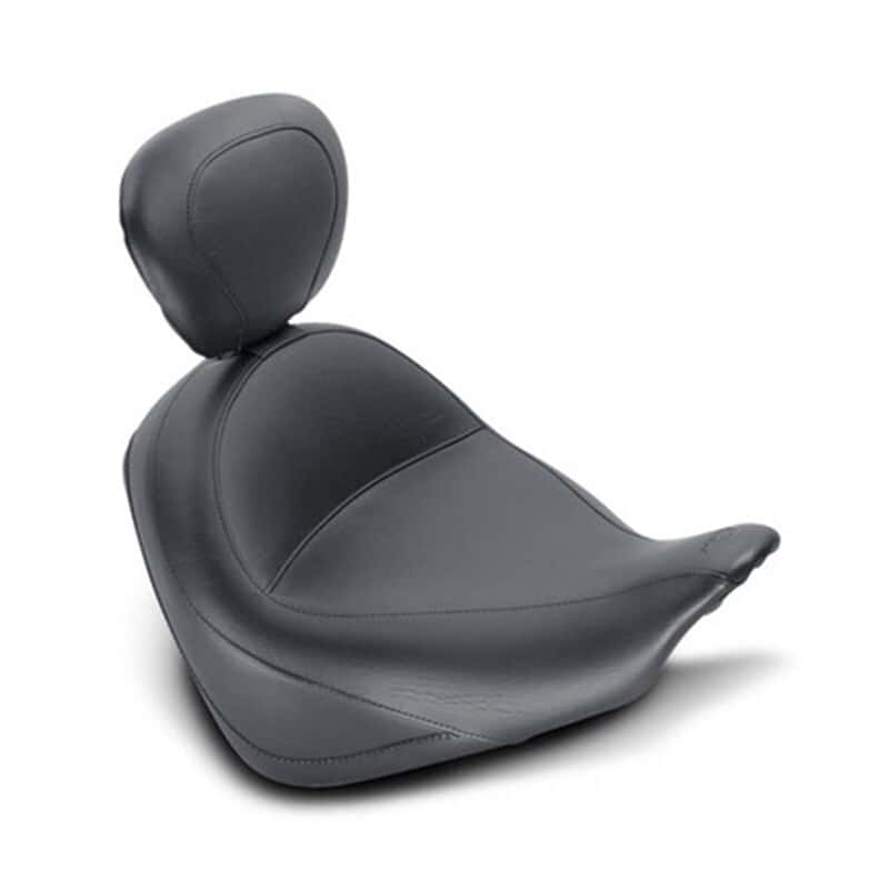 Mustang Motorcycle — Mustang 10-21 Honda VT1300CX Fury Wide Touring Solo Seat w/Driver Backrest - Black - view 2