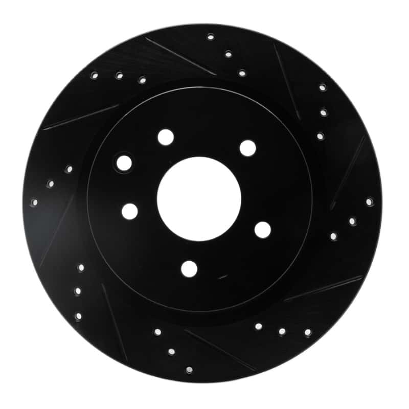 R1 Concepts — R1 05-25 Infiniti EX37 Rear Right Drilled & Slotted Black Brake Rotor
R1 Brake Rotor Drill - view 1