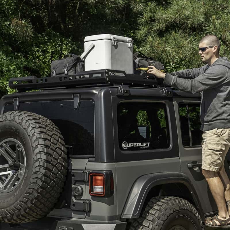 Rugged Ridge — Rugged Ridge Roof Rack with Basket 18-20 Jeep Wrangler JL 4Dr Hardtops
OFFROAD_EXTERIOR - view 3
