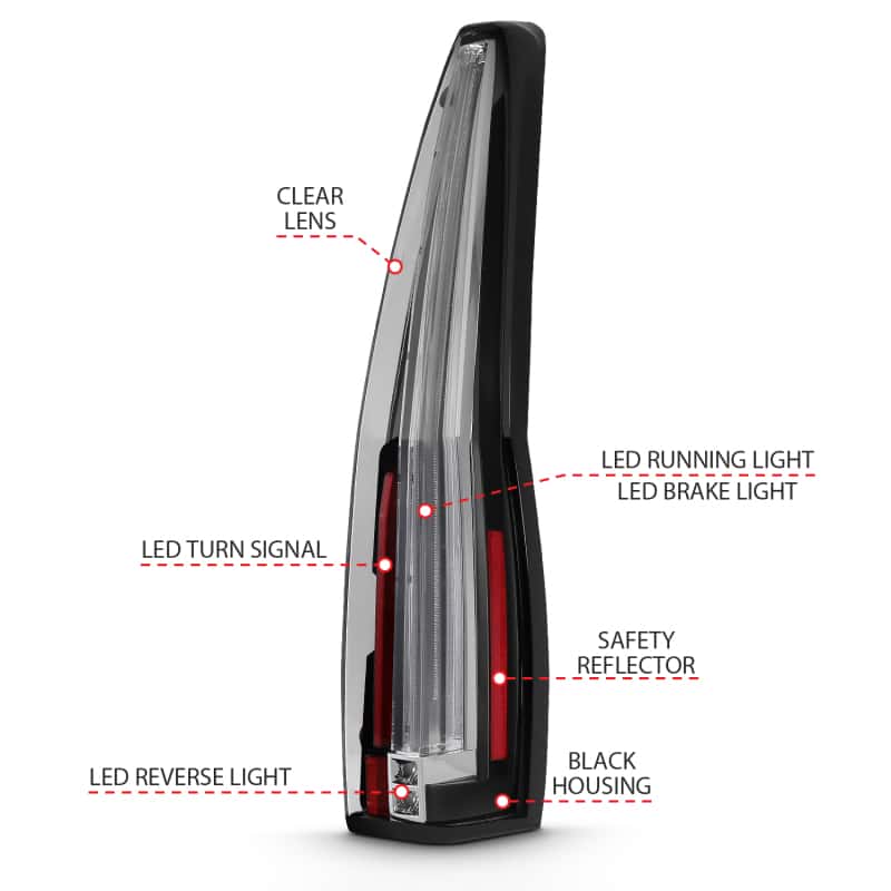 ANZO — ANZO 2007-2014 Chevrolet Tahoe Led Taillights Red/Clear
Tail Light Set
LED Taillights - view 10