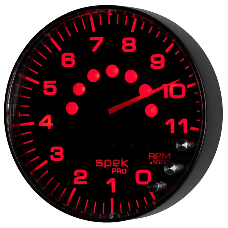 AutoMeter — Autometer Spek-Pro Gauge Tachometer 5in 11K Rpm W/Shift Light & Peak Mem Black/Black
GA 5" 11KRPM BFB SPK - view 17
