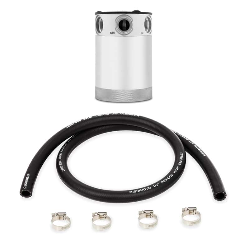 Mishimoto — Mishimoto Compact Baffled Oil Catch Can - 3-Port - Polished - view 2