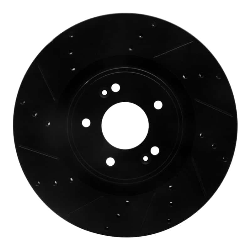 R1 Concepts — R1 10-16 Hyundai Genesis Coupe Front Left Drilled & Slotted Black Brake Rotor
R1 Brake Rotor Drill - view 1