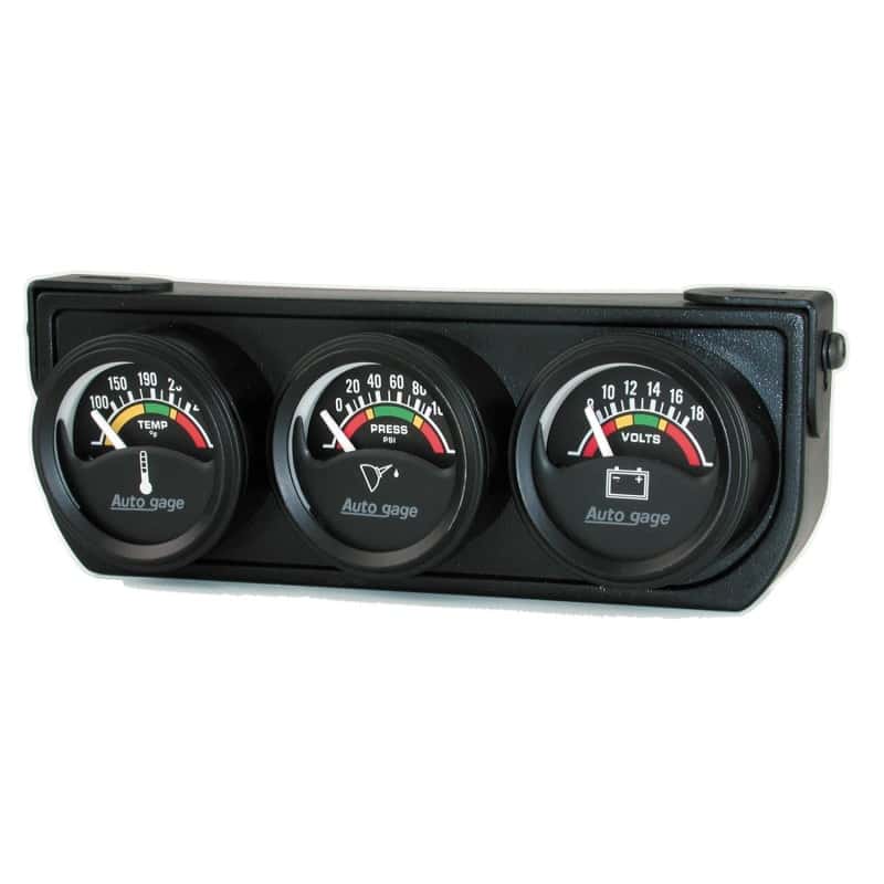 AutoMeter — Autometer AutoGage 1.5in 0-100 PSI Oil Press/ 18 Volt / 280 Deg Water Temp Gauge Console
3 GA PNL OP/V/WT E - view 1