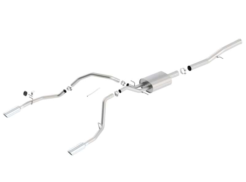 Borla — Borla 14 Silv/Sierra 1500 EC Std/CC Short 143.5in WB Touring Single Split Rear Exit Cat-Back Exhaust
Cat-Back System
ExhstSysKt - view 1