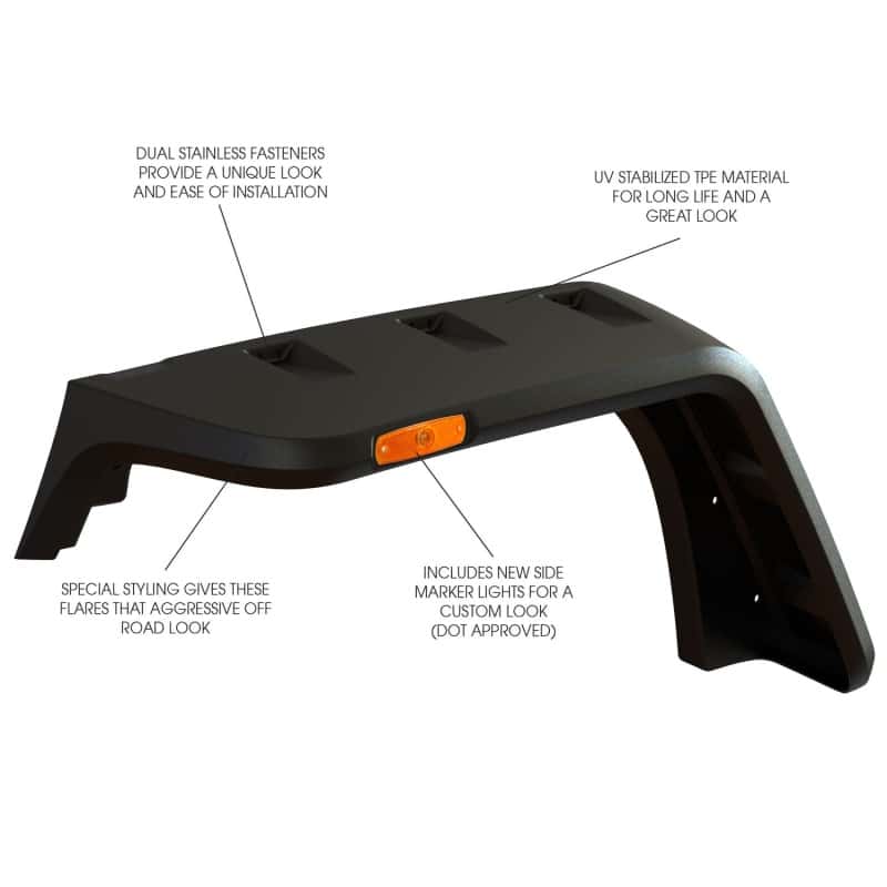 Rugged Ridge — Rugged Ridge Hurricane Fender Flare Kit EU Textured 07-18 Jeep Wrangler JK
OFFROAD_FENDERFLARES
FndrFlareHdwKt - view 2