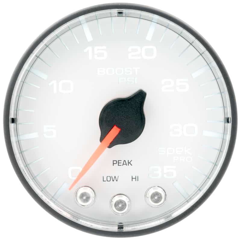 AutoMeter — Autometer Spek-Pro 2 1/16in 35PSI Stepper Motor W/Peak & Warn White/Black Boost Gauge
GA 2" BST 35 WFB SPK - view 2