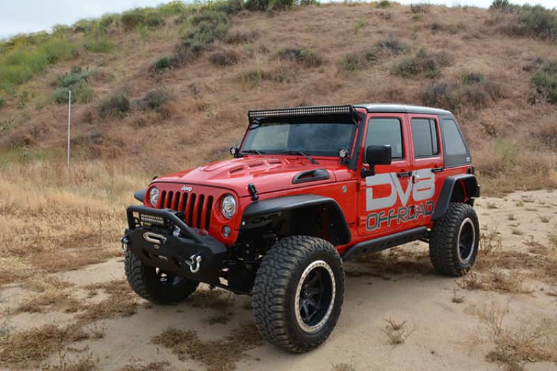 DV8 Offroad — DV8 Offroad 07-18 Jeep Wrangler JK Metal Heat Dispersion Hood - Primer Black - view 8