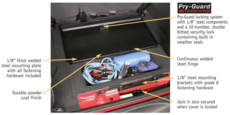 Tuffy Products — Tuffy 07-18 Jeep Wrangler Jk Cubby Cover W/ Key Lock
Locking Lid - view 4