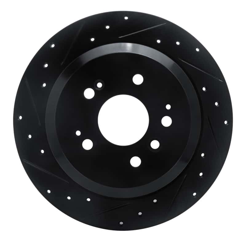R1 Concepts — R1 16-25 Honda Ridgeline Rear Left Drilled & Slotted Black Brake Rotor
R1 Brake Rotor Drill - view 1