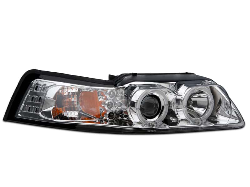 Raxiom — Raxiom 99-04 Ford Mustang Dual LED Halo Projector Headlights- Chrome Housing (Clear Lens)
Headlights - view 3