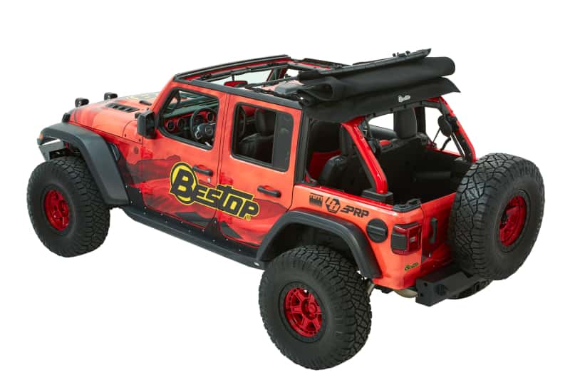 Bestop — Bestop 18-26 Jeep Wrangler JL 4-Door Trektop Ultra (Premium Black Twill)
Trektop Ultra - view 4