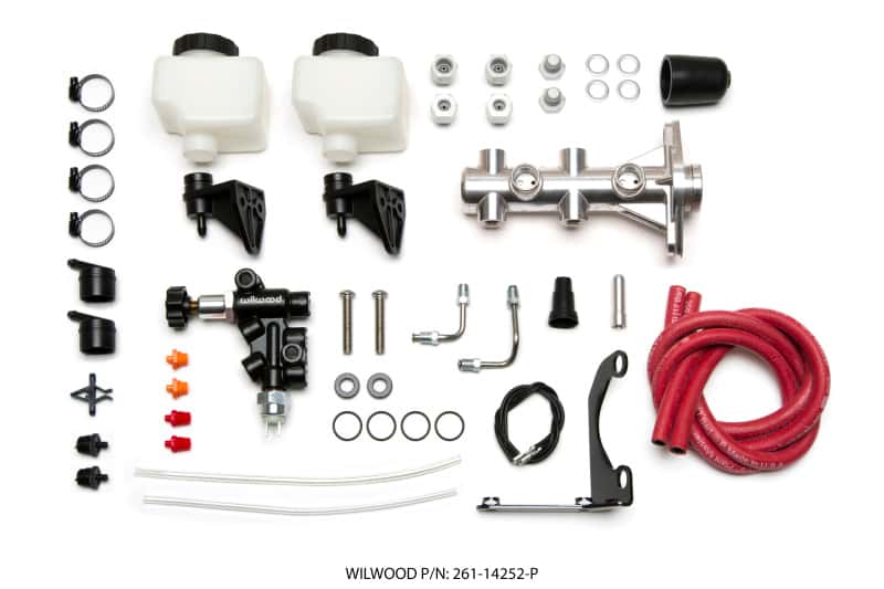Wilwood — Wilwood Tandem Remote M/C Kit w L/H Bracket & Prop Valve - 1 1/8in Bore Ball Burnished
M/C,TANDEM KIT - view 1