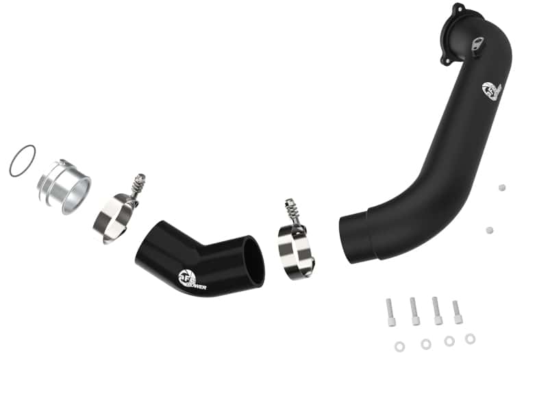 aFe — aFe BladeRunner Black 2-3/4in Aluminum Charge Pipe 2021 Toyota Supra GR (A90) I4-2.0L (t) B48
Hot Charge Pipe - view 3