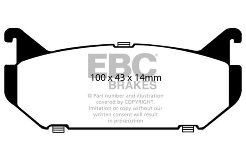 EBC — EBC 93-97 Ford Probe 2.0 16v Ultimax2 Rear Brake Pads
Disc Brake Pad - view 1