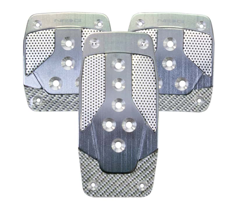 NRG — NRG Aluminum Sport Pedal M/T - Gunmetal w/Silver Carbon - view 1