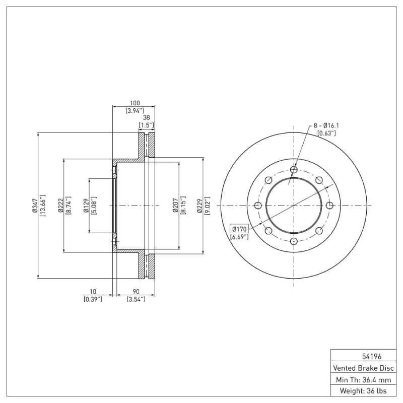 DFC — DFC 05-12 Ford F-450 Super Duty Front GeoSPEC Coated Rotor
DFC Brake Rotor - view 6