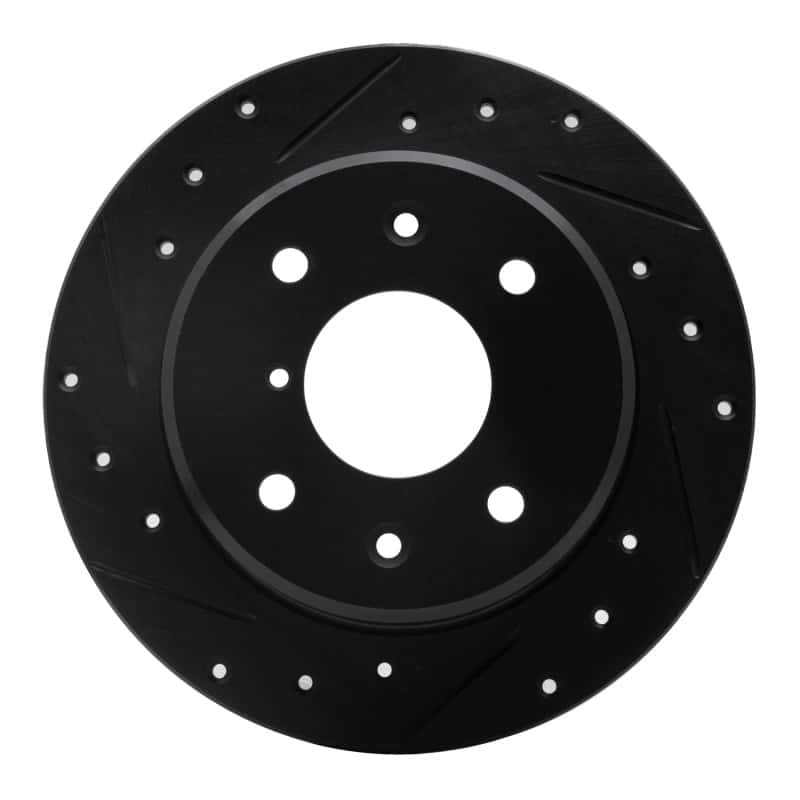 R1 Concepts — R1 86-88 Mazda RX-7 Rear Left Drilled & Slotted Black Brake Rotor
R1 Brake Rotor Drill - view 1