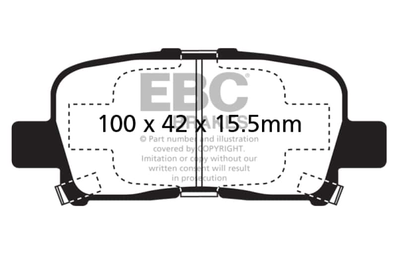 EBC — EBC 00-02 Acura MDX 3.5 Greenstuff Rear Brake Pads
Disc Brake Pad - view 1