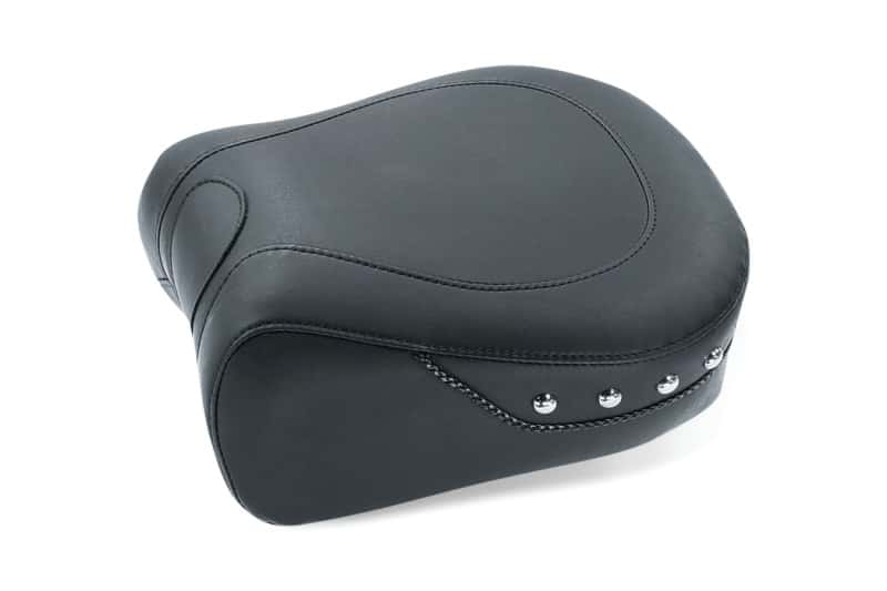 Mustang Motorcycle — Mustang 97-07 Harley Electra Glide, Rd Glide Lowdown Standard Touring Passenger Seat w/Studs -Black - view 1