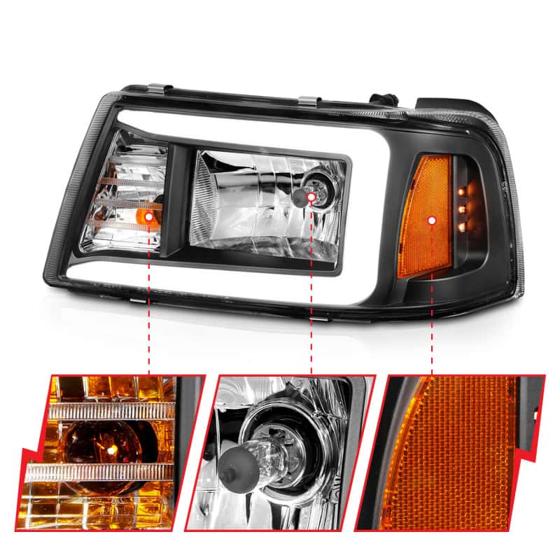 ANZO — ANZO 2001-2011 Ford Ranger Crystal Headlights w/ Light Bar Black Housing
Head Light Set
HdLtSet - view 4