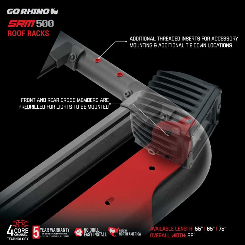 Go Rhino — Go Rhino SRM 500 Roof Rack - 55in
SRM500 Flat Rack - view 8
