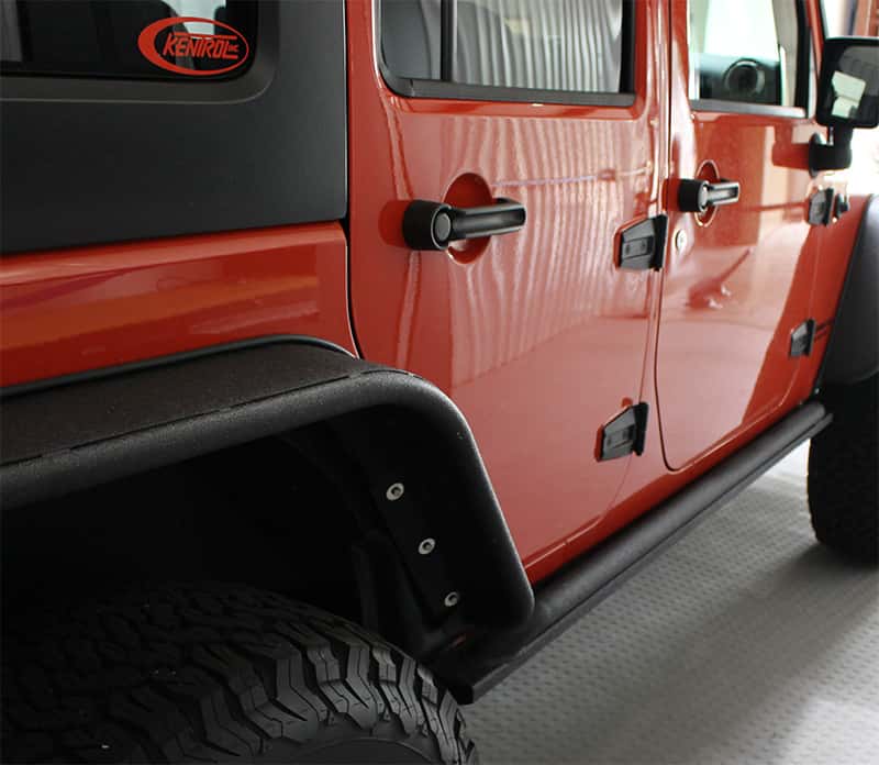 Fishbone Offroad — Fishbone Offroad 07-18 Jeep Wrangler JK 4 Door Rubicon Steel Rock Slider - Black Textured Powdercoat - view 12