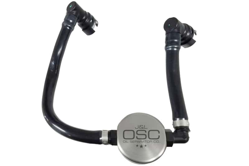 J&L — J&L 2018-2023 Ford Mustang GT Passenger Side Oil Separator 3.0 - Clear Anodized
Oil Separator - view 2
