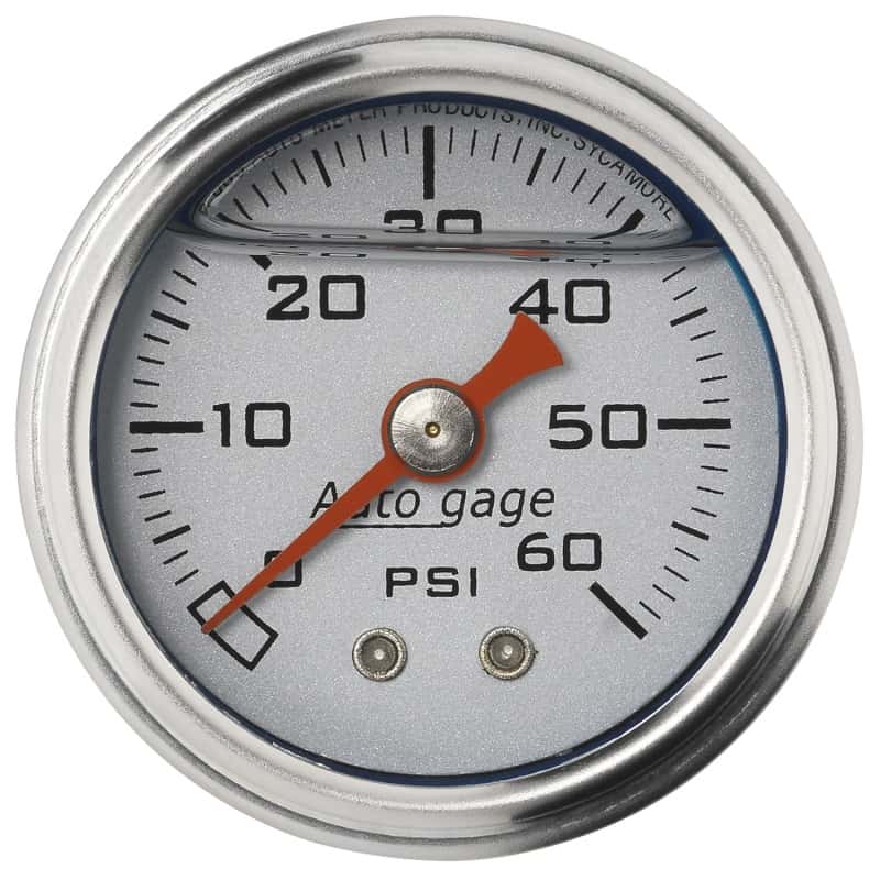 AutoMeter — Autometer AutoGage 1.5in Liquid Filled Mechanical 0-60 PSI Fuel Pressure Gauge - Silver
Ga Press 60psi Slvr - view 1