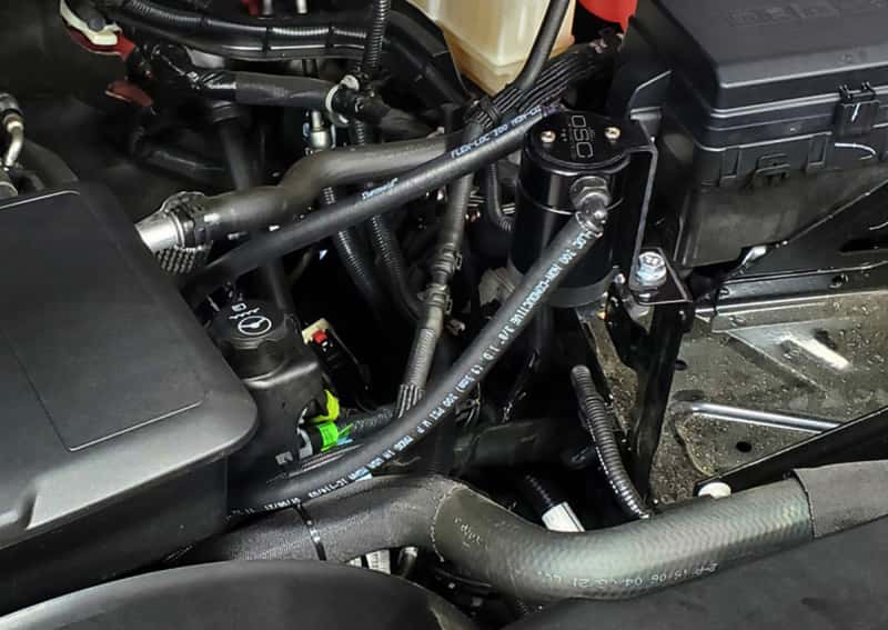 J&L — J&L 20-26 Chevy Silverado/GMC Sierra 2500/3500 6.6L Drivers Side Oil Separator 3.0 - Black Anodi
Oil Separator - view 2