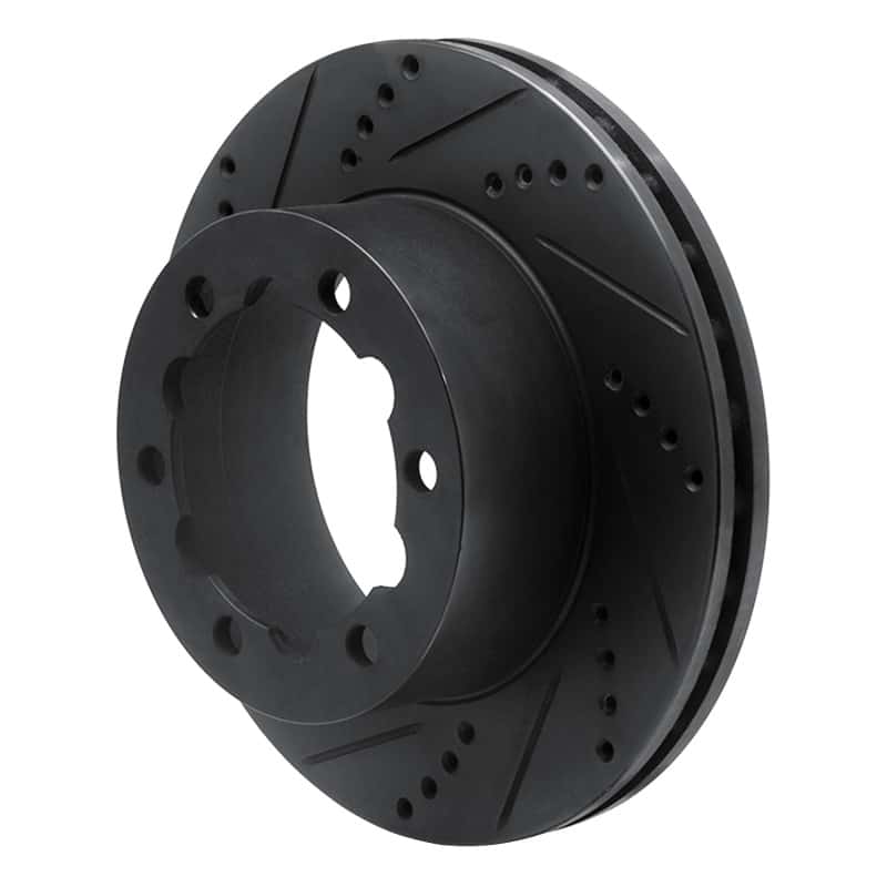 R1 Concepts — R1 06-25 American Coach Patriot Rear Left Drilled & Slotted Black Brake Rotor
R1 Brake Rotor Drill - view 2