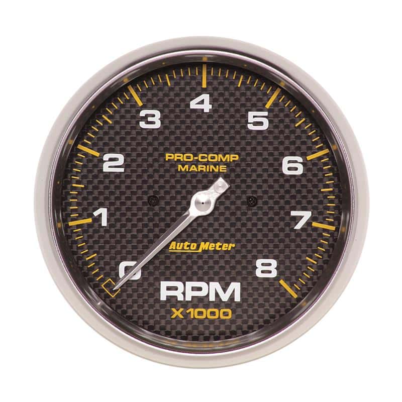 AutoMeter — AutoMeter Marine Carbon Fiber 5in In-Dash Tachometer 0-8000 RPM
GA 5" TACH 8KRPM MCF - view 1