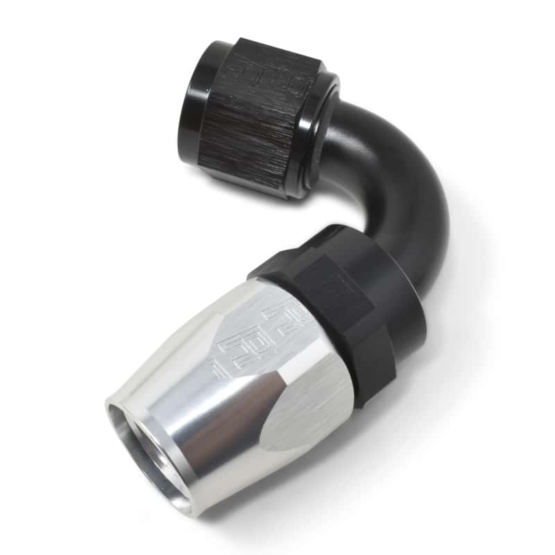 Russell — Russell Performance -8 AN Black/Silver 120 Degree Tight Radius Full Flow Swivel Hose End
Hose Fitting - view 5