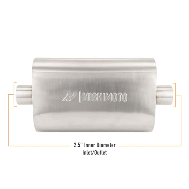 Mishimoto — Mishimoto Universal Muffler with 2.5in Center Inlet/Outlet - Brushed
Exhaust Muffler - view 2