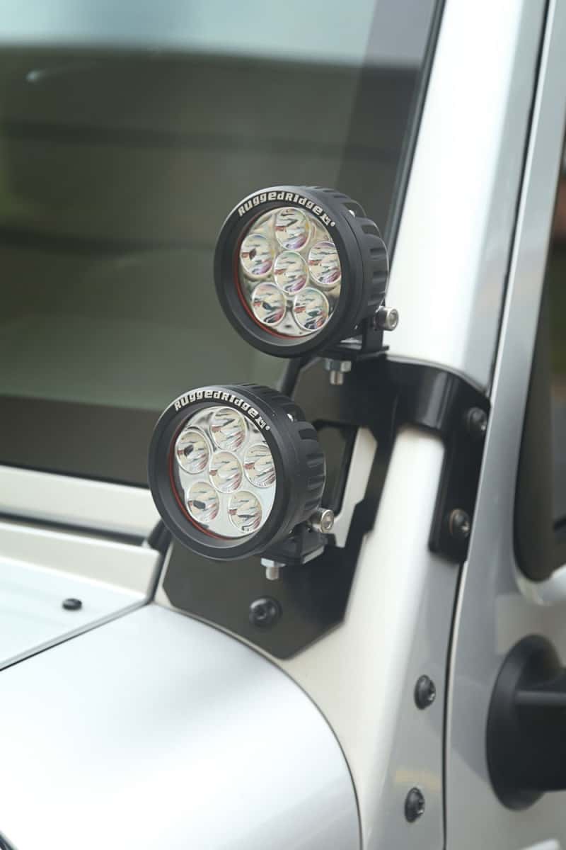 Rugged Ridge — Rugged Ridge 07-18 Jeep Wrangler JK Semi-Gloss Black A Pillar Light Mount
OrdRacingLampMnt
OFFROAD_LIGHTING - view 2