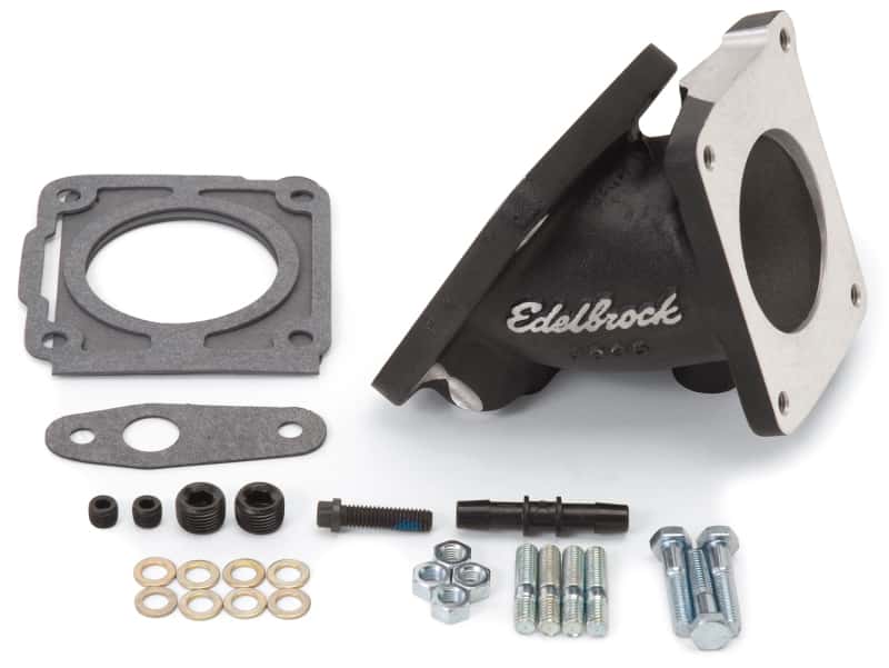 Edelbrock — Edelbrock EFI Throttle Body Adaptor (Elbow) Ford Mustang 94-95 w/ Black Mini Texture Powder Coat
FUEL INJECTION COMPO - view 2