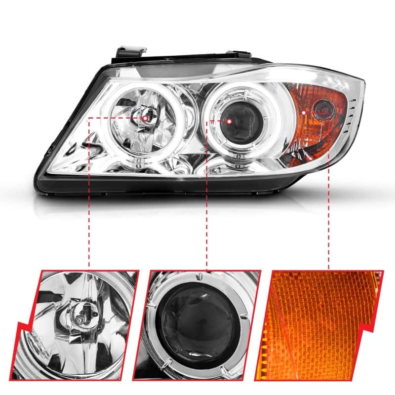ANZO — ANZO 2006-2008 BMW 3 Series E90-E91 Projector Headlights w/ Halo w/ LED Bar Chrome (CCFL)
Head Light Set
HdLtSet - view 9