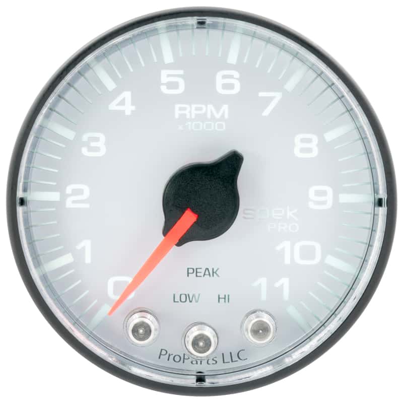 AutoMeter — Autometer Spek-Pro Gauge Tach 2 1/16in 11K Rpm W/ Shift Light & Peak Mem Wht/Blk
GA 2" 11KRPM WFB SPK - view 2