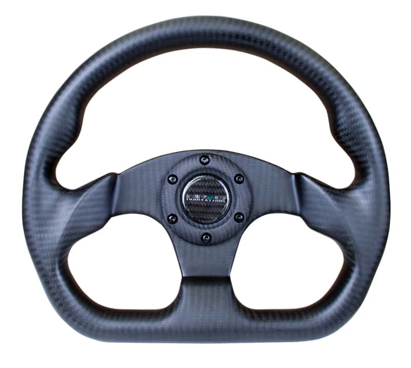 NRG — NRG Carbon Fiber Steering Wheel (320mm) Flat Bottom Matte Black Carbon - view 1
