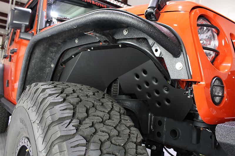 Fishbone Offroad — Fishbone Offroad 07-18 Jeep JK Wrangler Front/Rear Inner Fenders -Aluminum - Blk Pwdrcoat (Set Of 4) - view 10